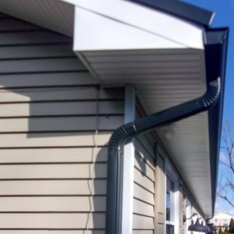House with seamless rain gutters