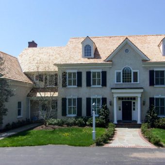 House with cedar shake roofing